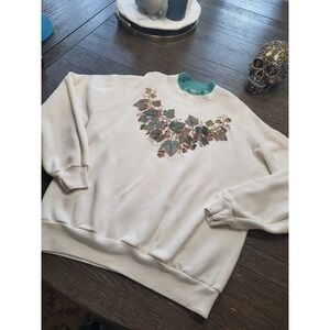 Vintage 90s Sweatshirt Large Double Collar Morning Sun Made USA 90S Oversized#1